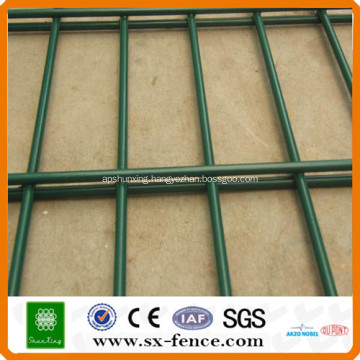 Powder coated double wire mesh fence